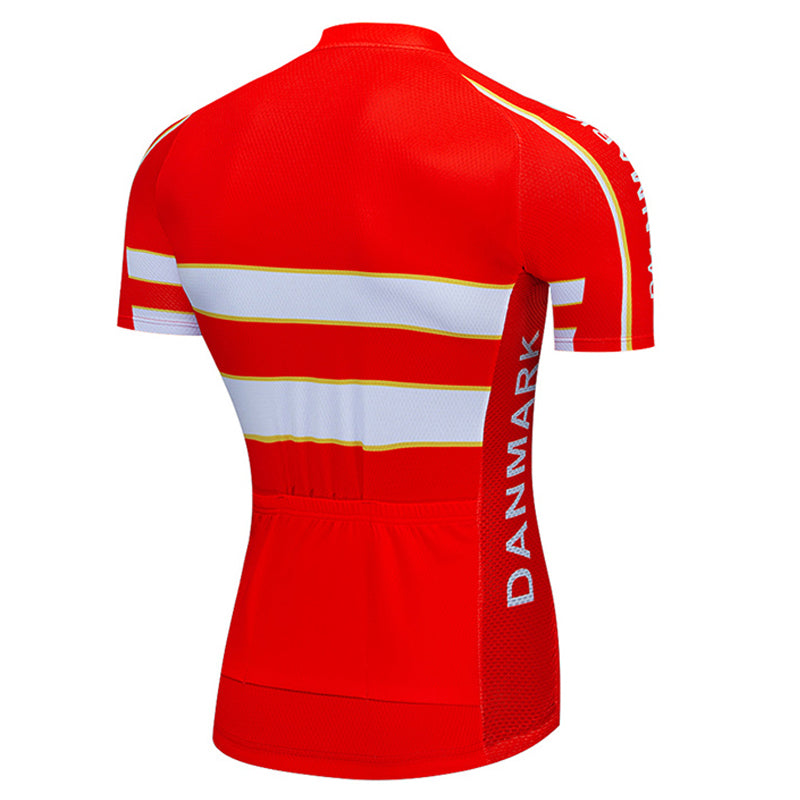 Men's Breathable Short Sleeve Cycling Jersey (Bib) Shorts Denmark-001-AC