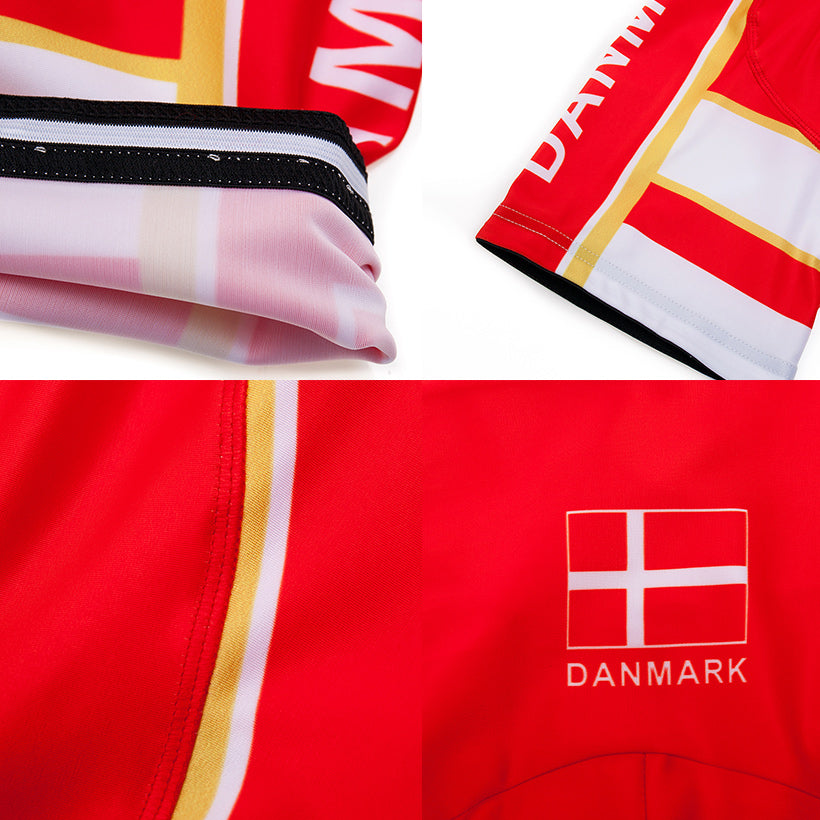Men's Breathable Short Sleeve Cycling Jersey (Bib) Shorts Denmark-001-AC