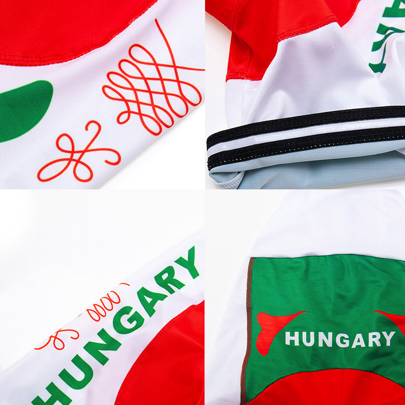 Men's Breathable Short Sleeve Cycling Jersey (Bib) Shorts Hungary-001-AC