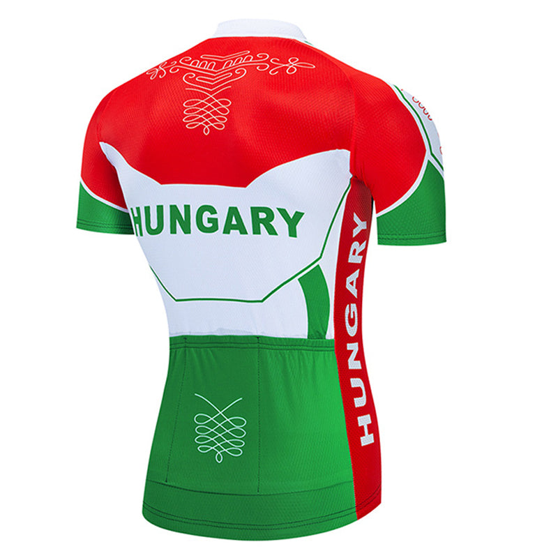 Men's Breathable Short Sleeve Cycling Jersey (Bib) Shorts Hungary-001-AC