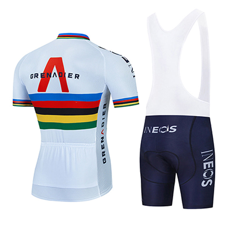 Men's Breathable Short Sleeve Cycling Jersey (Bib) Shorts Ineos-003-AC