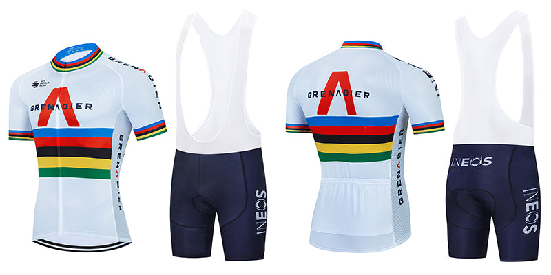 Men's Breathable Short Sleeve Cycling Jersey (Bib) Shorts Ineos-003-AC