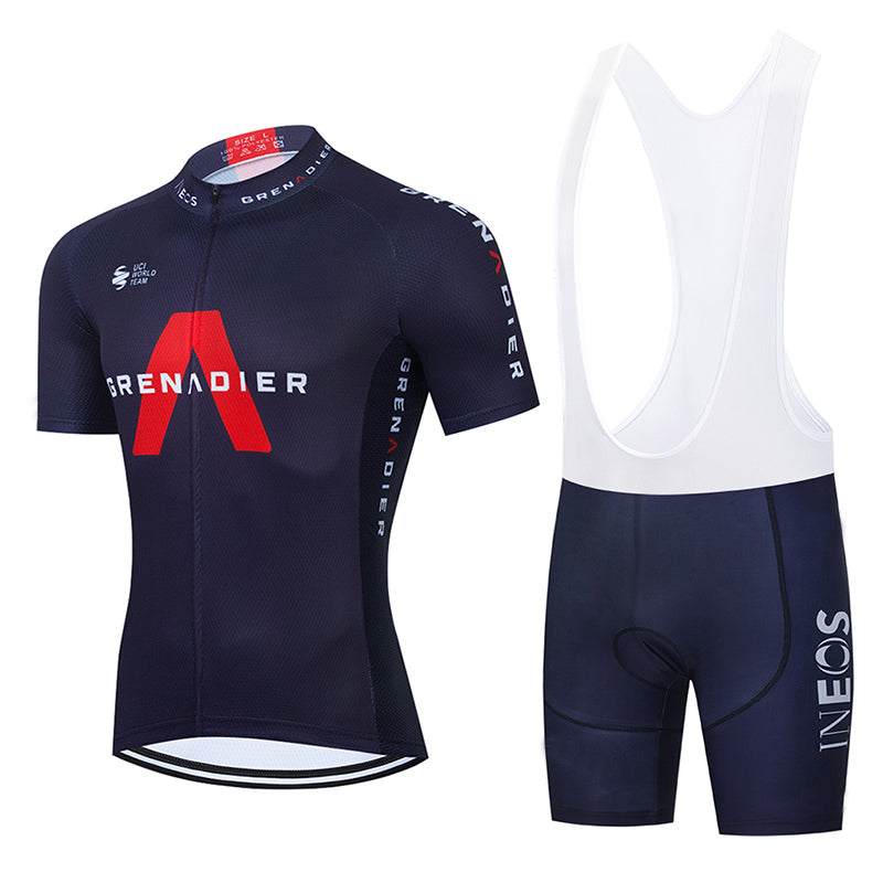 Men's Breathable Short Sleeve Cycling Jersey (Bib) Shorts Ineos-005-AC