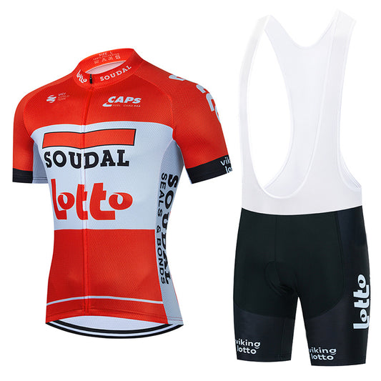 Men's Breathable Short Sleeve Cycling Jersey (Bib) Shorts Lotto-019-AC