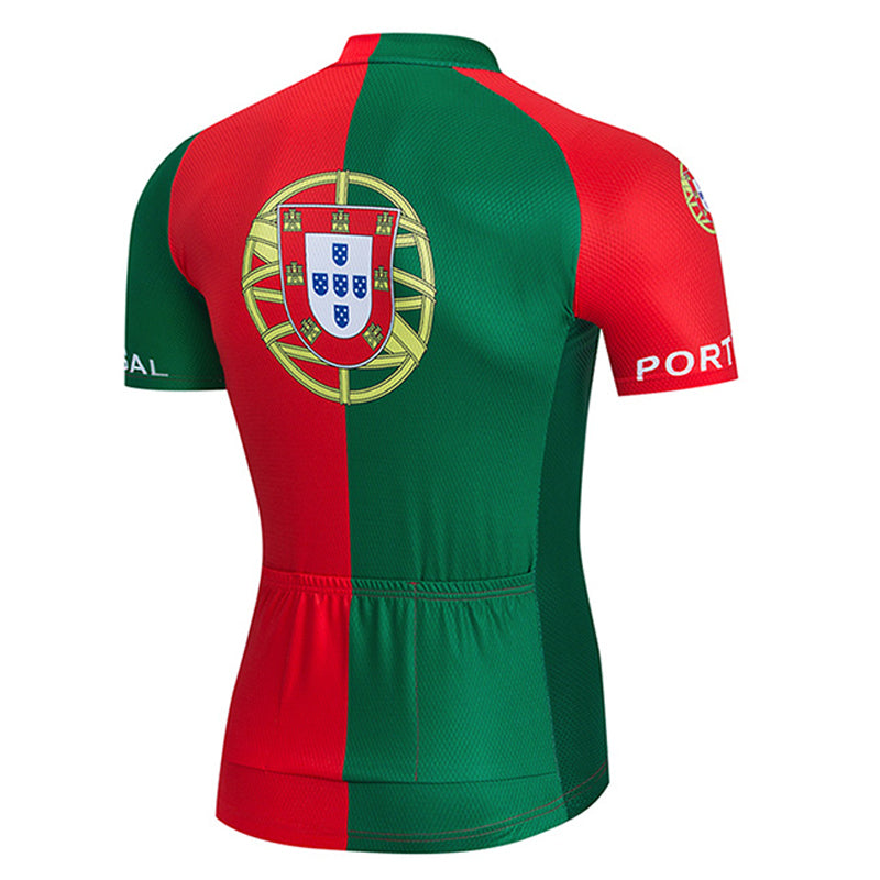 Men's Breathable Short Sleeve Cycling Jersey (Bib) Shorts Portugal-001-AC