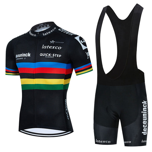 Men's Breathable Short Sleeve Cycling Jersey (Bib) Shorts Quick Step-009-AC