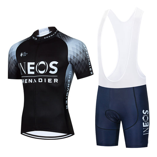 Men's Breathable Short Sleeve Cycling Jersey (Bib) Shorts Ineos-009-AC