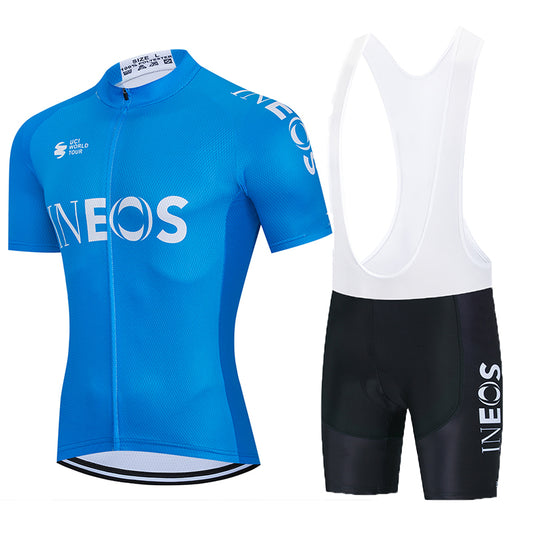 Men's Breathable Short Sleeve Cycling Jersey (Bib) Shorts Ineos-012-AC