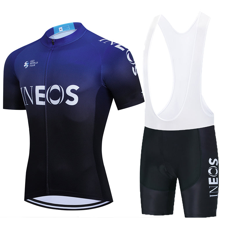 Men's Breathable Short Sleeve Cycling Jersey (Bib) Shorts Ineos-013-AC