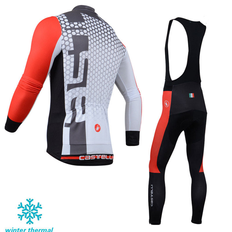Winter Fleece Long Sleeve Cycling Jersey (Bib) Pants 104