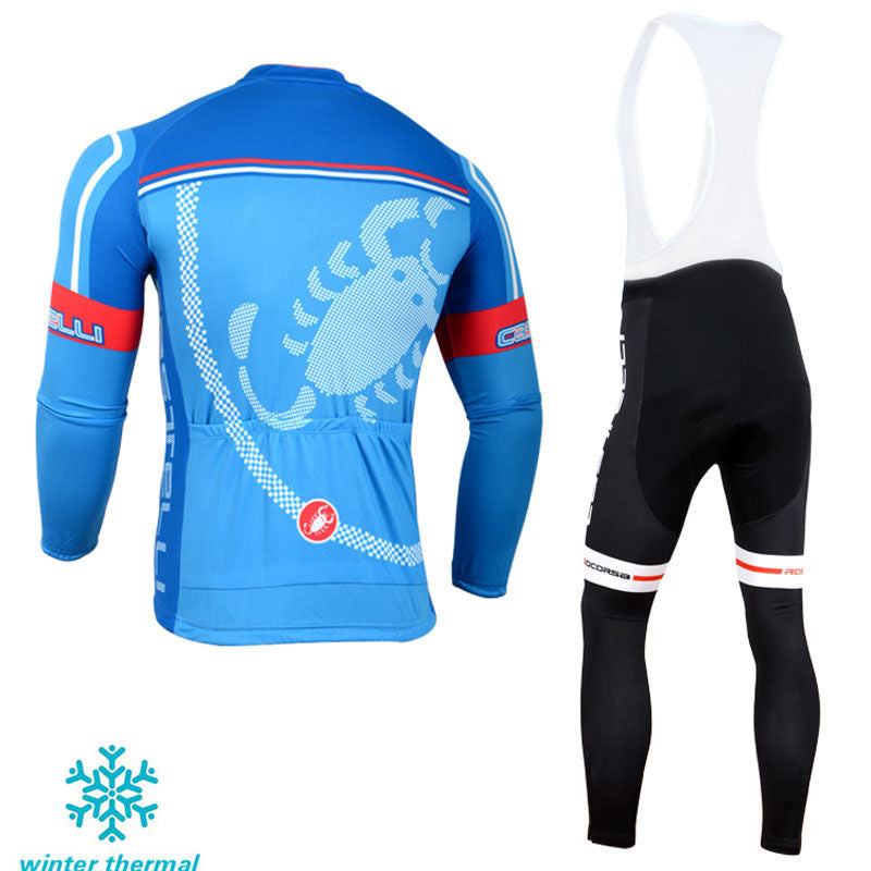 Winter Fleece Long Sleeve Cycling Jersey (Bib) Pants 098