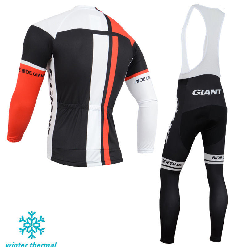 Winter Fleece Long Sleeve Cycling Jersey (Bib) Pants 131