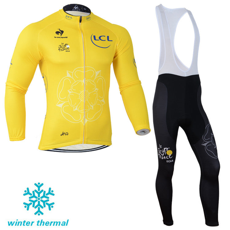 Winter Fleece Long Sleeve Cycling Jersey (Bib) Pants 068