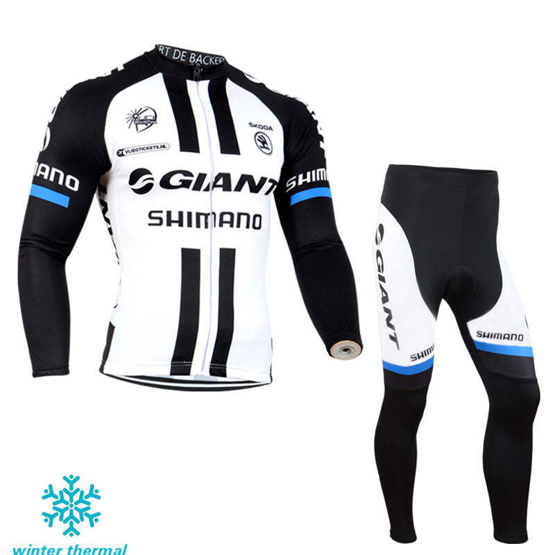 Winter Fleece Long Sleeve Cycling Jersey (Bib) Pants 124