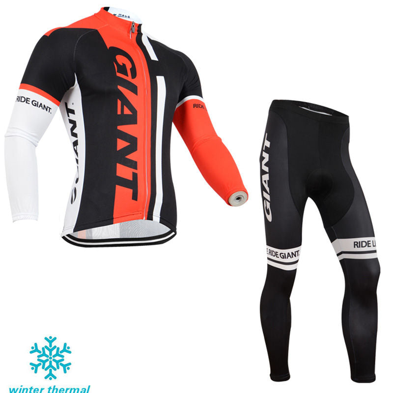 Winter Fleece Long Sleeve Cycling Jersey (Bib) Pants 131