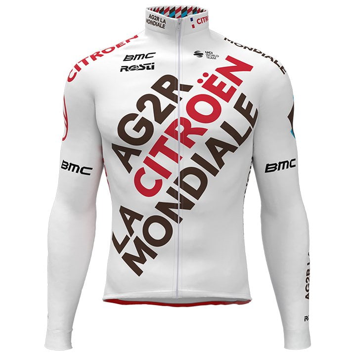 AG2R CITRO?N TEAM LONG SLEEVE JERSEY Bib Pants WHITE - MAROON - RED