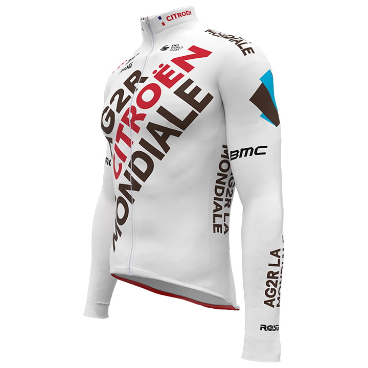 AG2R CITRO?N TEAM LONG SLEEVE JERSEY Bib Pants WHITE - MAROON - RED