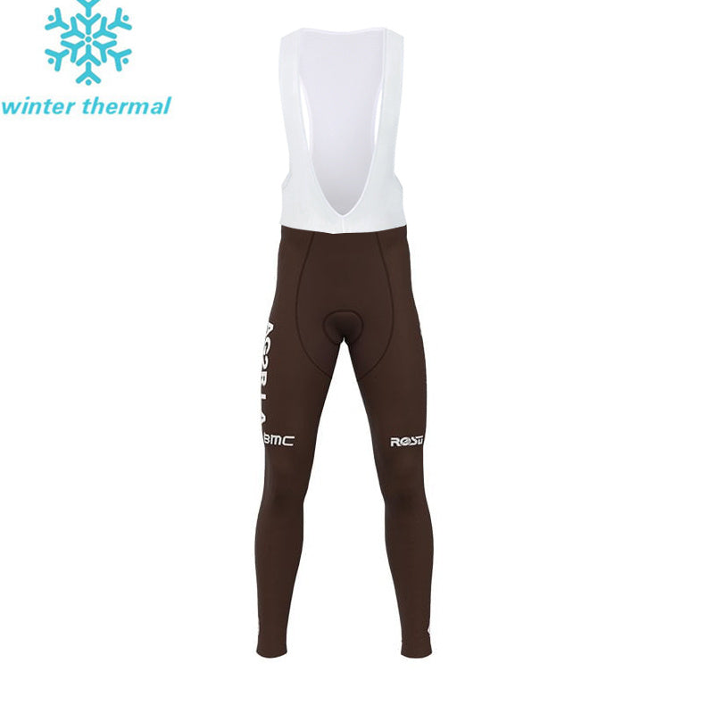 AG2R CITRO?N TEAM LONG FLEECE SLEEVE JERSEY BIB PANTS WHITE - MAROON - RED