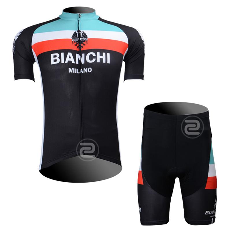 Men's Short Sleeve Cycling Jersey (Bib) Shorts Bianchi-003