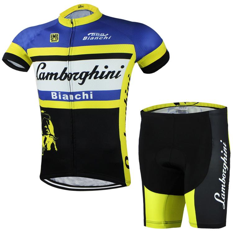 Men's Short Sleeve Cycling Jersey (Bib) Shorts Bianchi-009