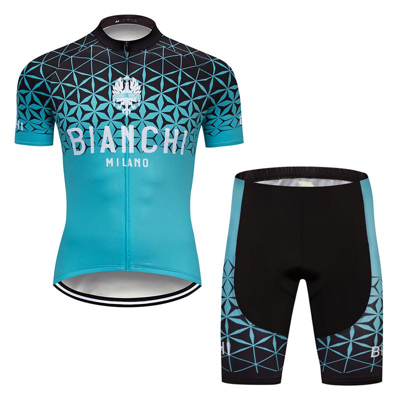 Men's Short Sleeve Cycling Jersey (Bib) Shorts Bianchi-011