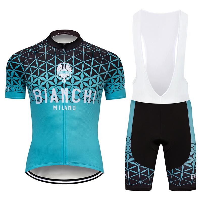 Men's Short Sleeve Cycling Jersey (Bib) Shorts Bianchi-011