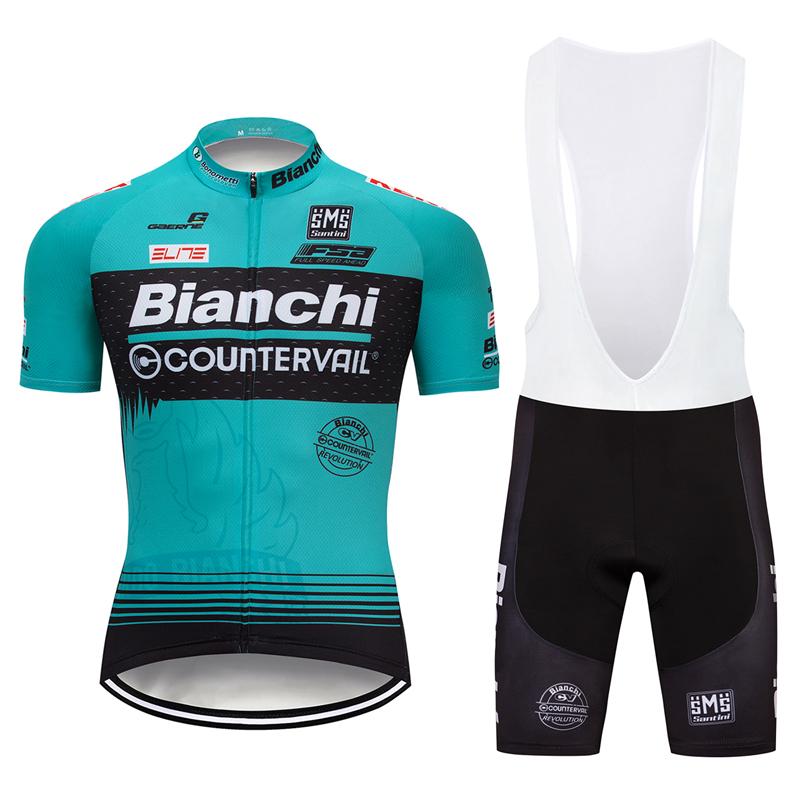 Men's Short Sleeve Cycling Jersey (Bib) Shorts Bianchi-012
