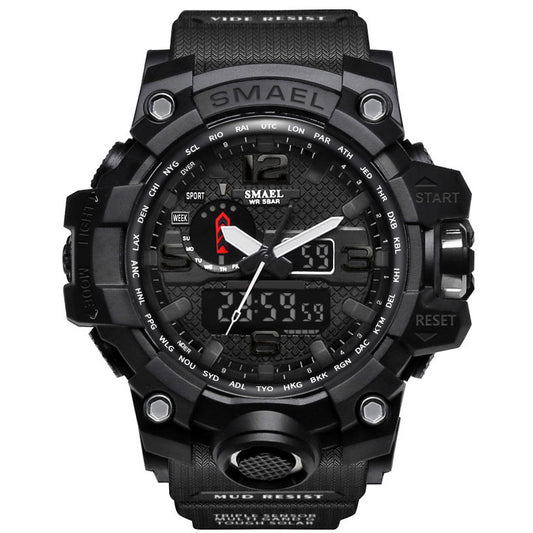 Sports Watches Dual Display Analog Digital LED Electronic Quartz Wristwatch 1545-001