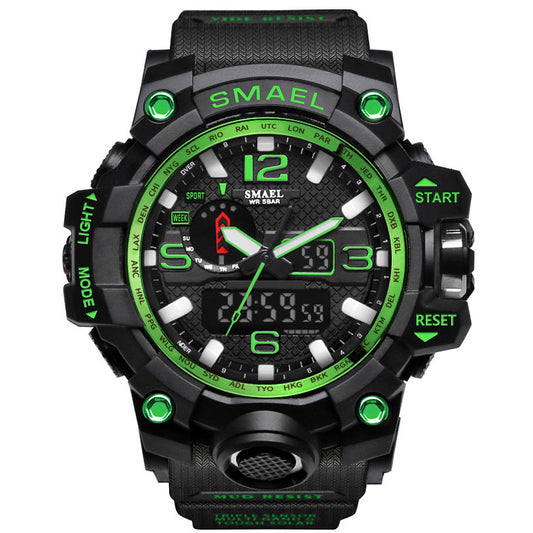 Sports Watches Dual Display Analog Digital LED Electronic Quartz Wristwatch 1545-002