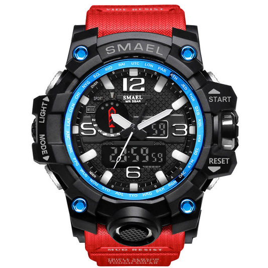 Sports Watches Dual Display Analog Digital LED Electronic Quartz Wristwatch 1545-004