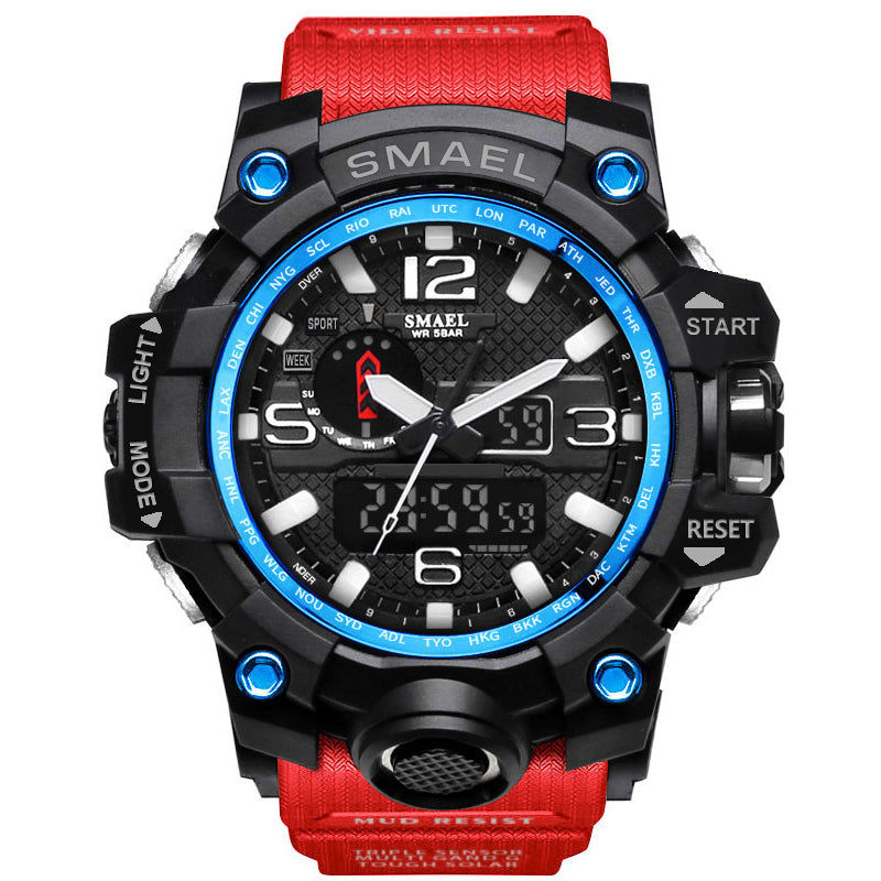 Sports Watches Dual Display Analog Digital LED Electronic Quartz Wristwatch 1545-009