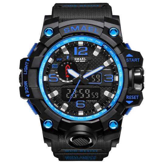 Sports Watches Dual Display Analog Digital LED Electronic Quartz Wristwatch 1545-005