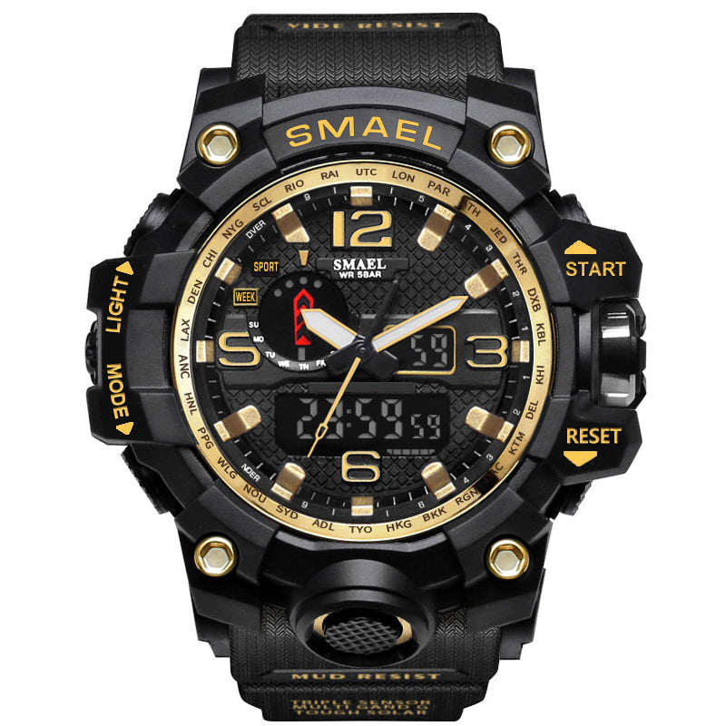 Sports Watches Dual Display Analog Digital LED Electronic Quartz Wristwatch 1545-010