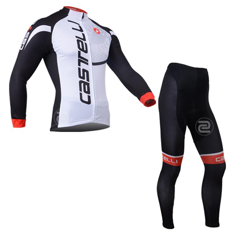 Men's long Sleeve Cycling Jersey (Bib) longs Castelli-002