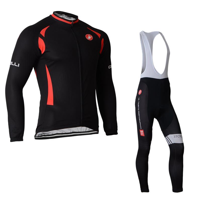 Men's long Sleeve Cycling Jersey (Bib) longs Castelli-023