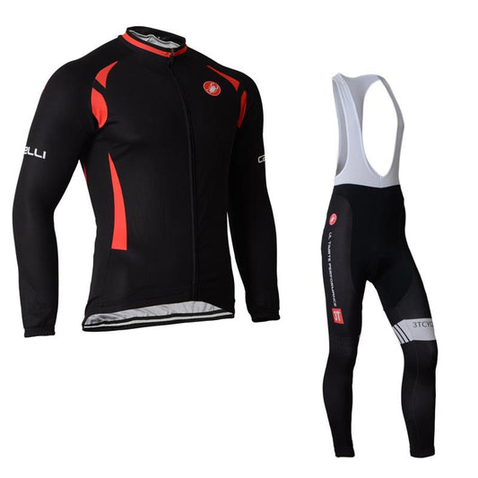 Men's long Sleeve Cycling Jersey (Bib) longs Castelli-023