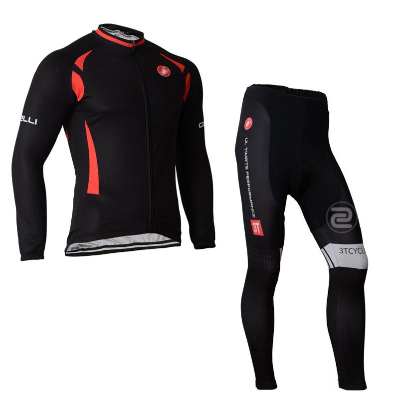 Men's long Sleeve Cycling Jersey (Bib) longs Castelli-023