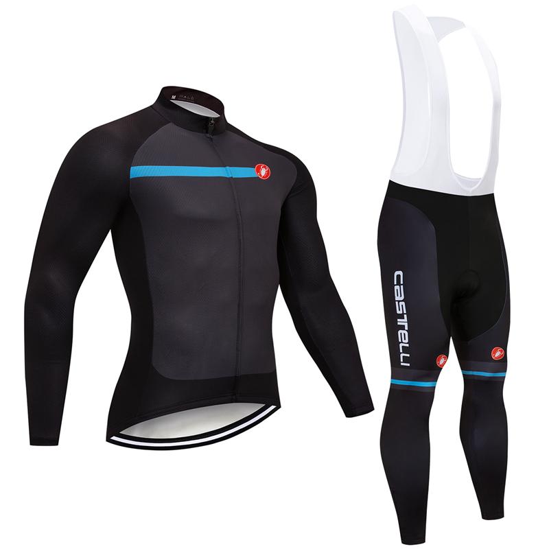 Men's long Sleeve Cycling Jersey (Bib) longs Castelli-034