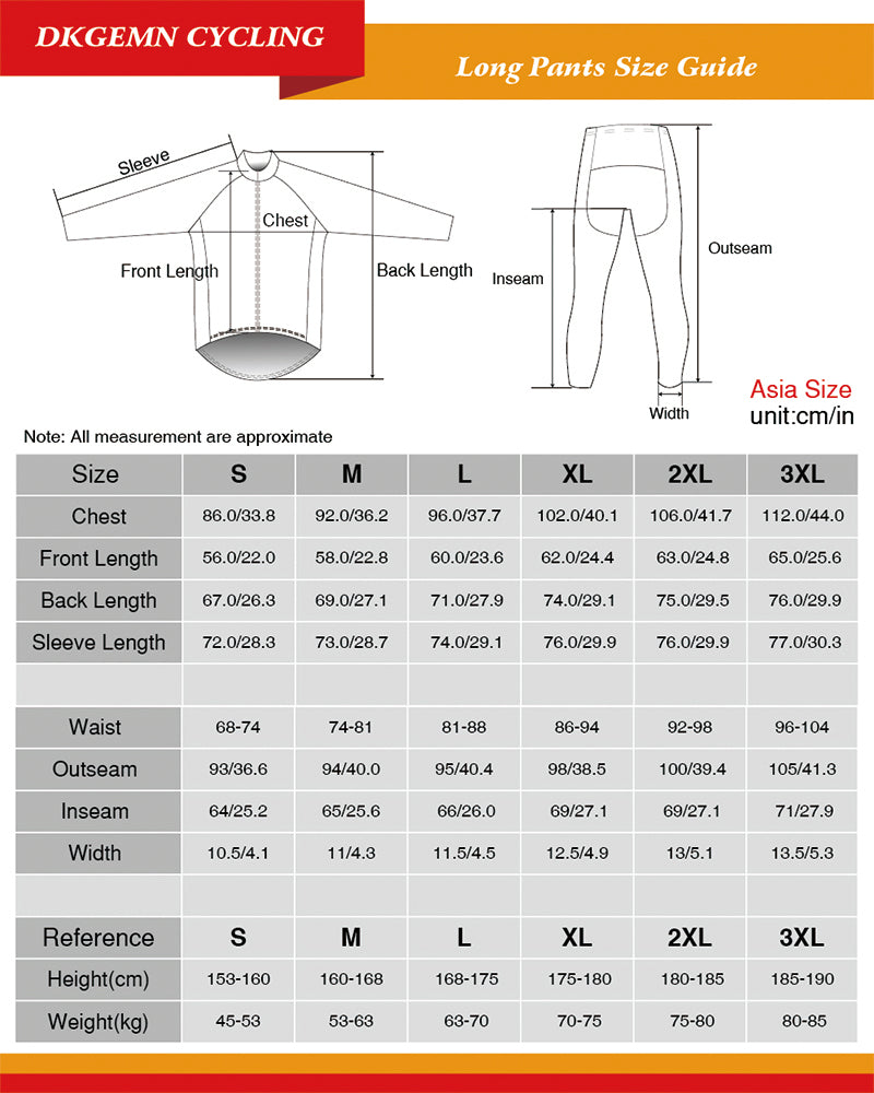Winter Fleece Long Sleeve Cycling Jersey (Bib) Pants 111