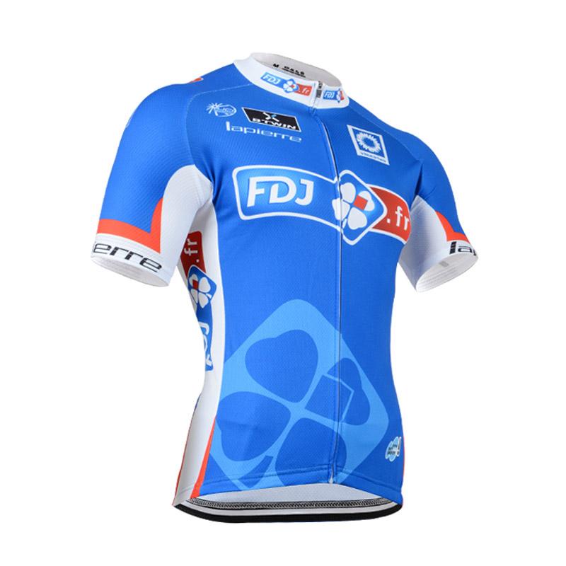 Men's Short Sleeve Cycling Jersey (Bib) Shorts FDJ-001