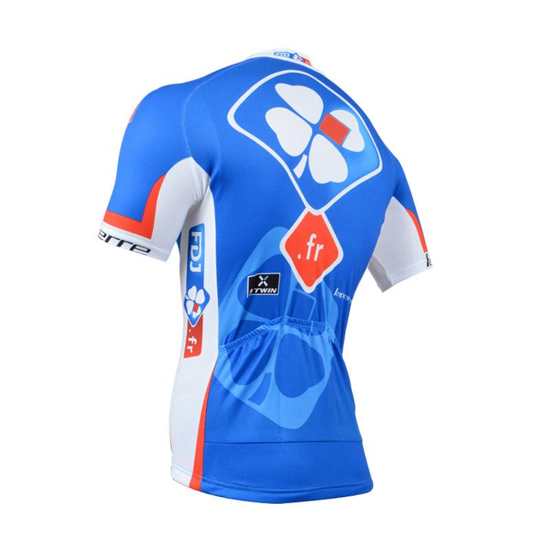 Men's Short Sleeve Cycling Jersey (Bib) Shorts FDJ-001
