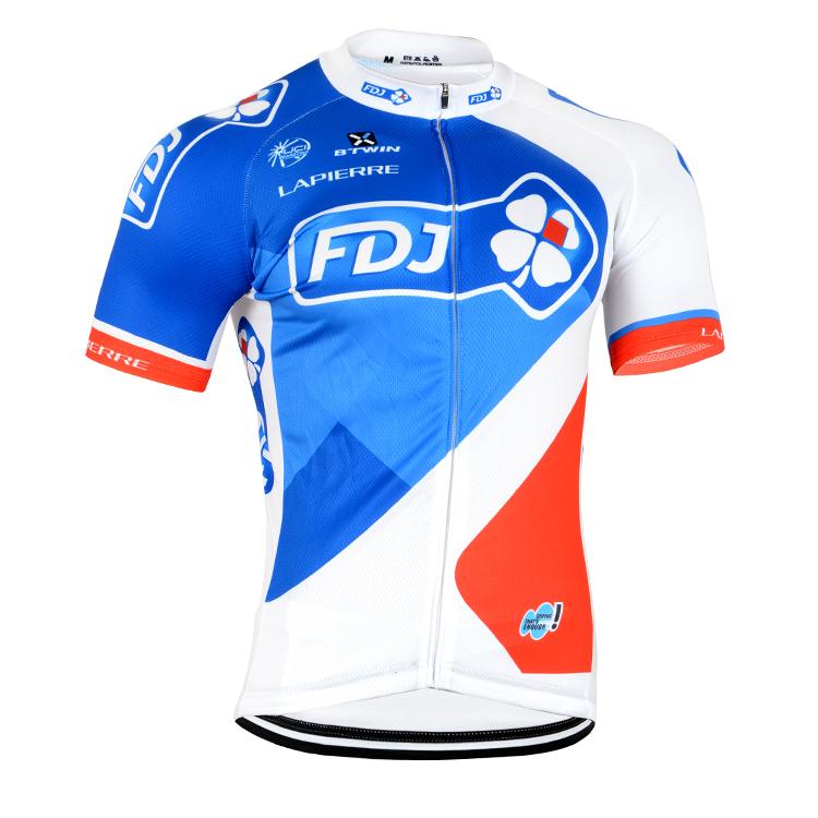 Men's Short Sleeve Cycling Jersey (Bib) Shorts FDJ-002