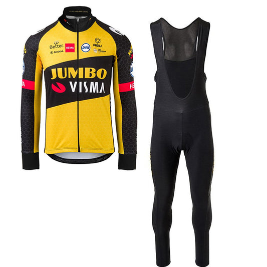 TEAM JUMBO-VISMA LONG SLEEVE JERSEY Bib Pants BLACK - YELLOW