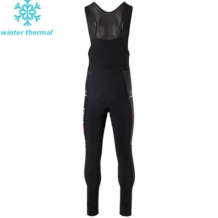 TEAM JUMBO-VISMA LONG SLEEVE FLEECE JERSEY BIB PANTS BLACK - YELLOW