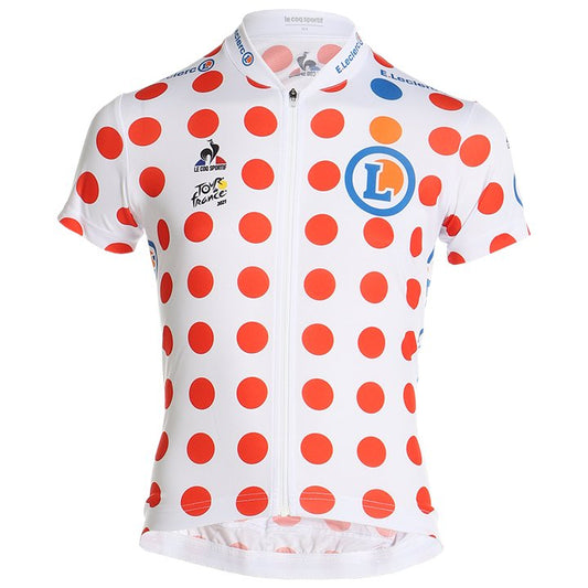 TOUR DE FRANCE POLKA DOT KIDS JERSEY WHITE - RED LE COQ SPORTIF 2021 001