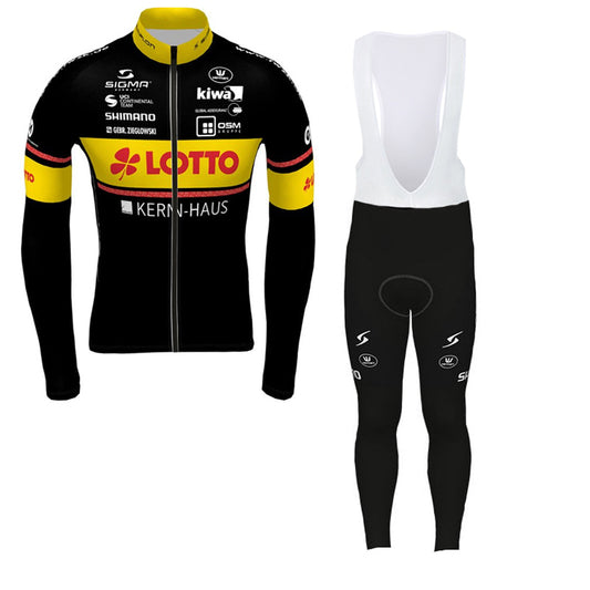 TEAM LOTTO - KERNHAUS LONG SLEEVE JERSEY Bib Pants BLACK - YELLOW