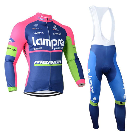 Men's long Sleeve Cycling Jersey (Bib) longs Lampre-001