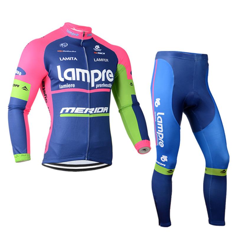 Men's long Sleeve Cycling Jersey (Bib) longs Lampre-001