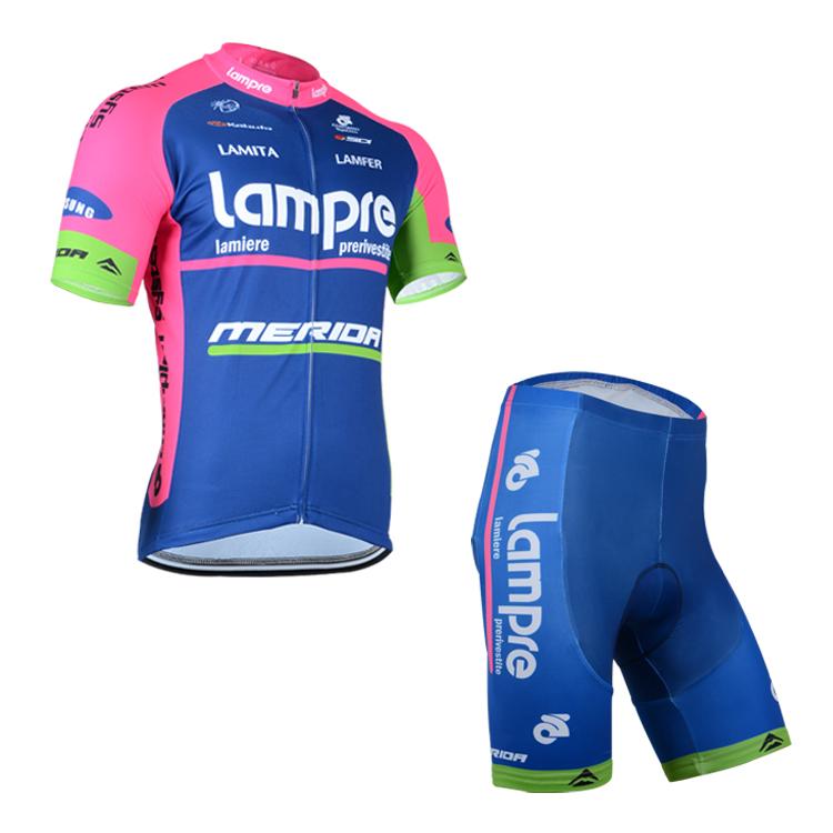 Men's Short Sleeve Cycling Jersey (Bib) Shorts Lampre-002