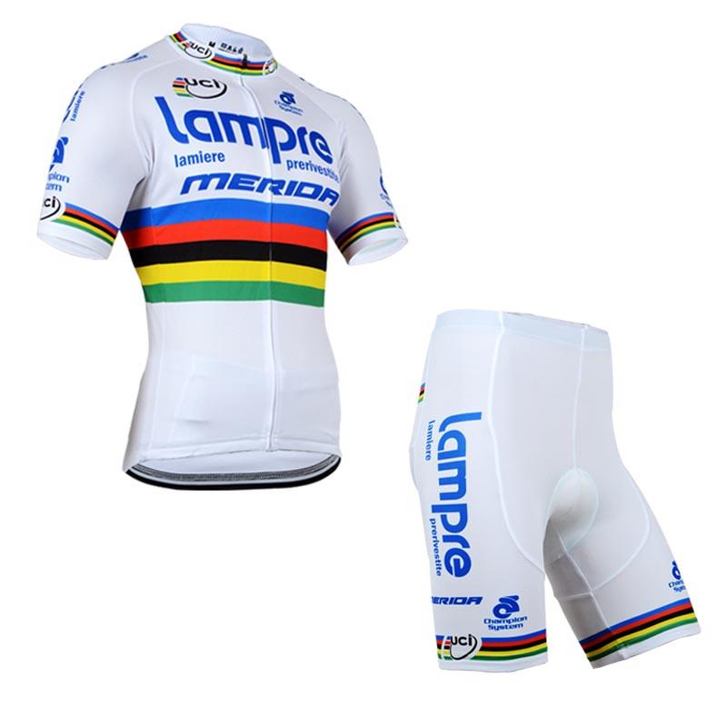 Men's Short Sleeve Cycling Jersey (Bib) Shorts Lampre-002